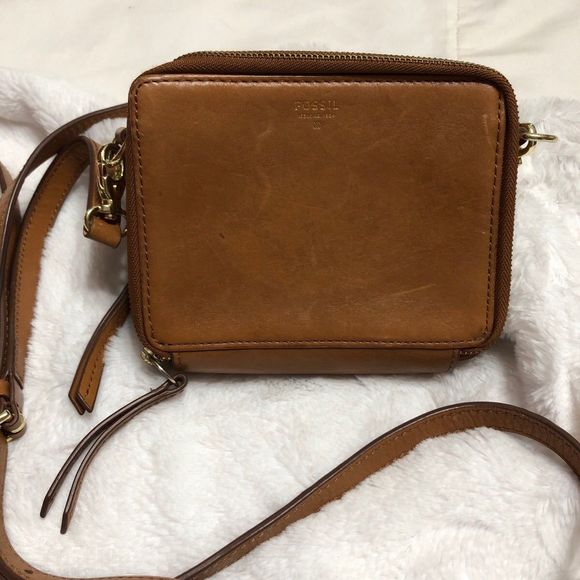 Fossil Handbags - Fossil Crossbody Belt Waist Bag Brown with Gold Hardware